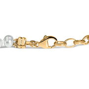 Bids.com 18K Yellow Gold Vermeil Cultured Pearl Station Link Bracelet Bracelets