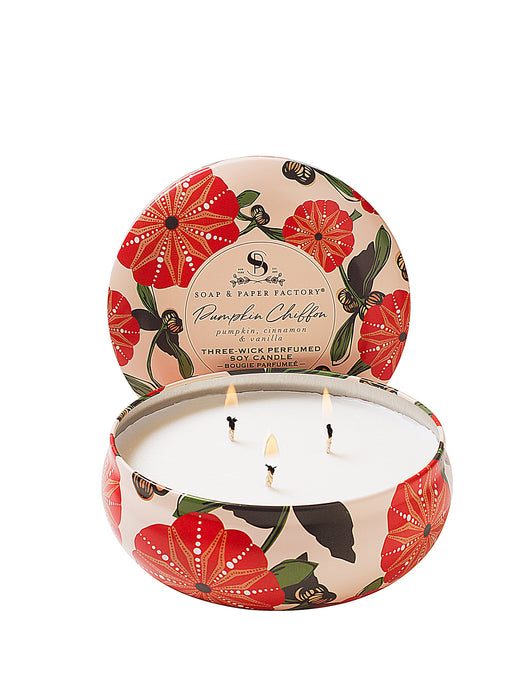 Pumpkin Chiffon Three-Wick Tin Candle