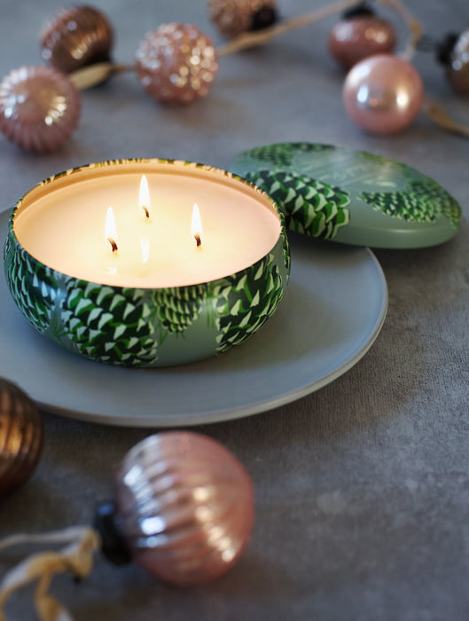 Roland Pine Three-Wick Tin Candle