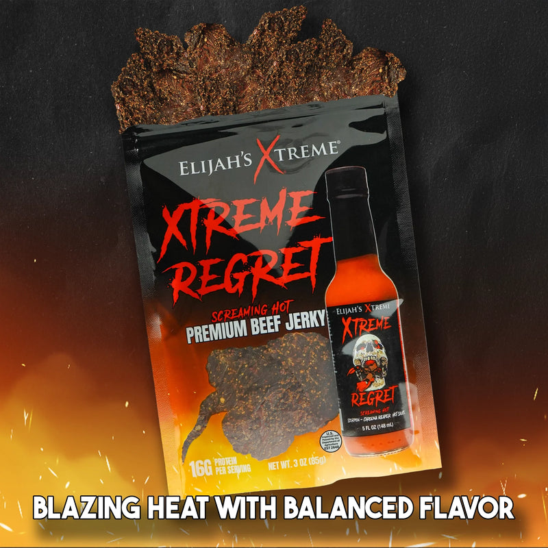Elijah's Xtreme Xtreme Regret Spicy Beef Jerky - 6 bags (1lb) Beef Jerky