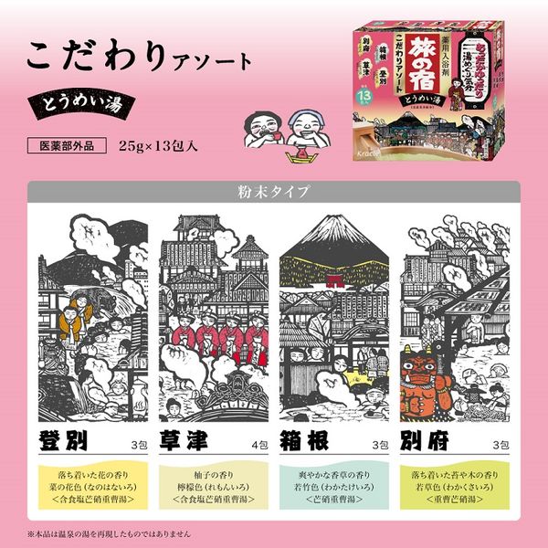 AsiaBeautyMall Kracie TABI NO YADO Travel Inn Special Clear Hot Spring Series Assortment Bath Salts Bath Salts