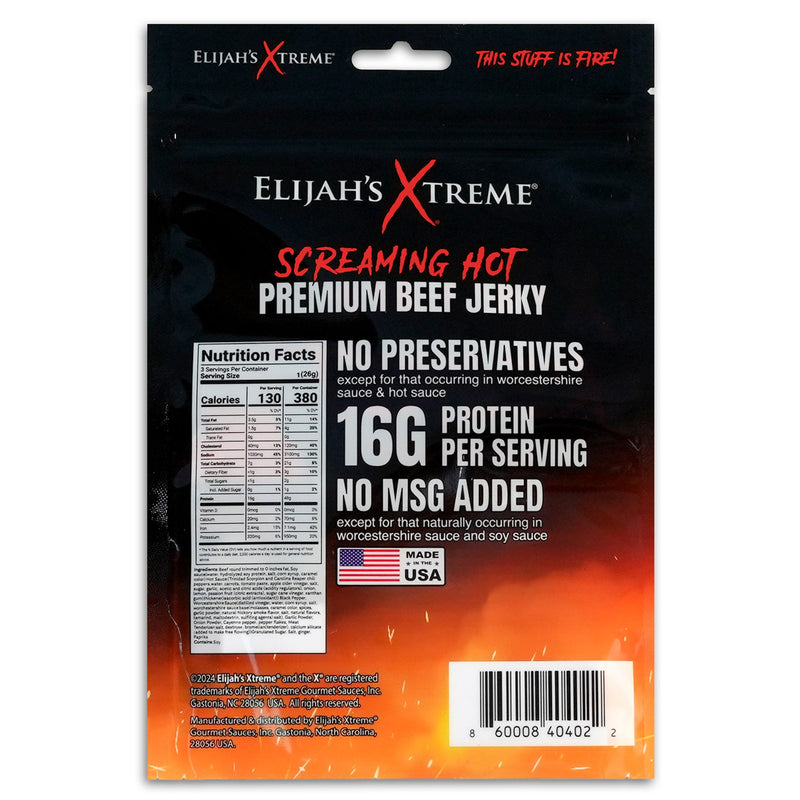 Elijah's Xtreme Xtreme Regret Spicy Beef Jerky - 6 bags (1lb) Beef Jerky