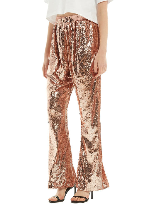 Sparkly Sequin Flare Wide Leg Pants by Anna-Kaci