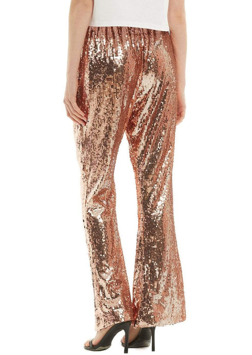 Sparkly Sequin Flare Wide Leg Pants by Anna-Kaci