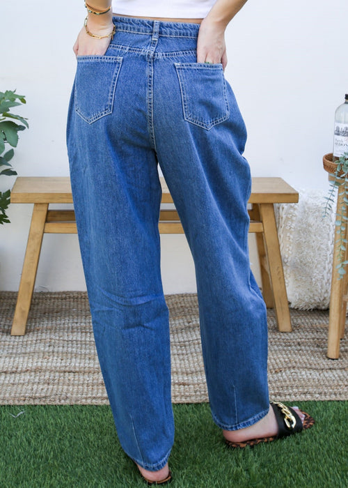 Loose High Waist Denim Trousers