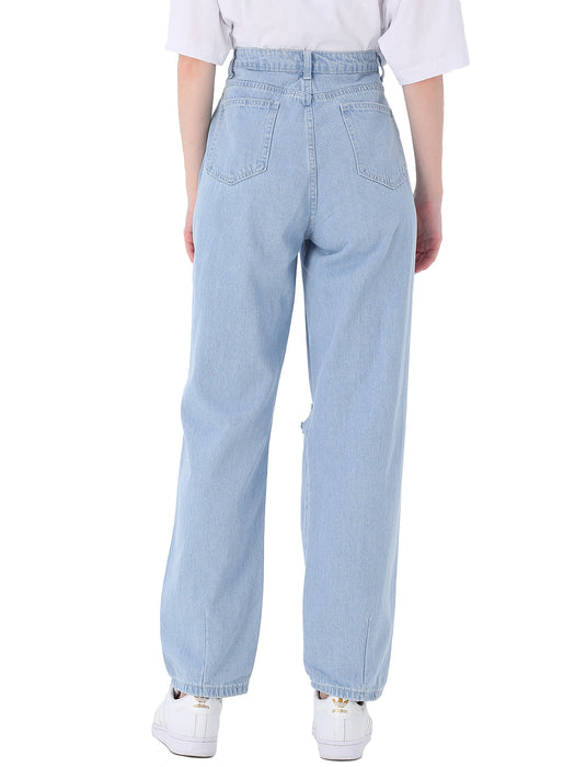 Loose High Waist Denim Trousers