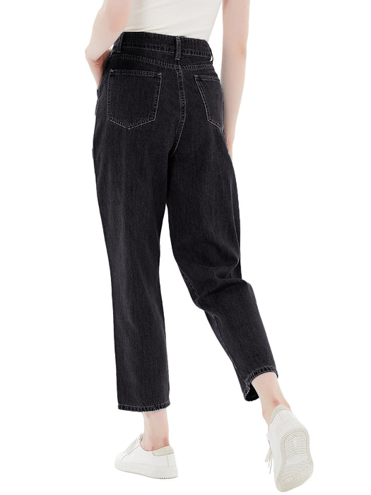 Loose Tapered Crop Denim Pants by Anna-Kaci