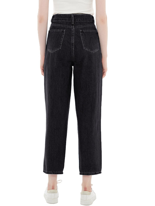 Loose Tapered Crop Denim Pants by Anna-Kaci