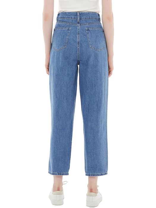 Loose Tapered Crop Denim Pants by Anna-Kaci