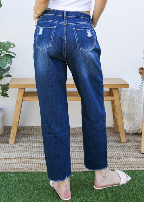 Baggy Distressed Boyfriend Denim Jeans by Anna-Kaci