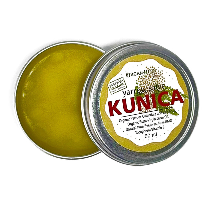 OrganHerb Organic Yarrow Salve (Kunica) 2 oz – Natural Soothing Salve for Skin Comfort