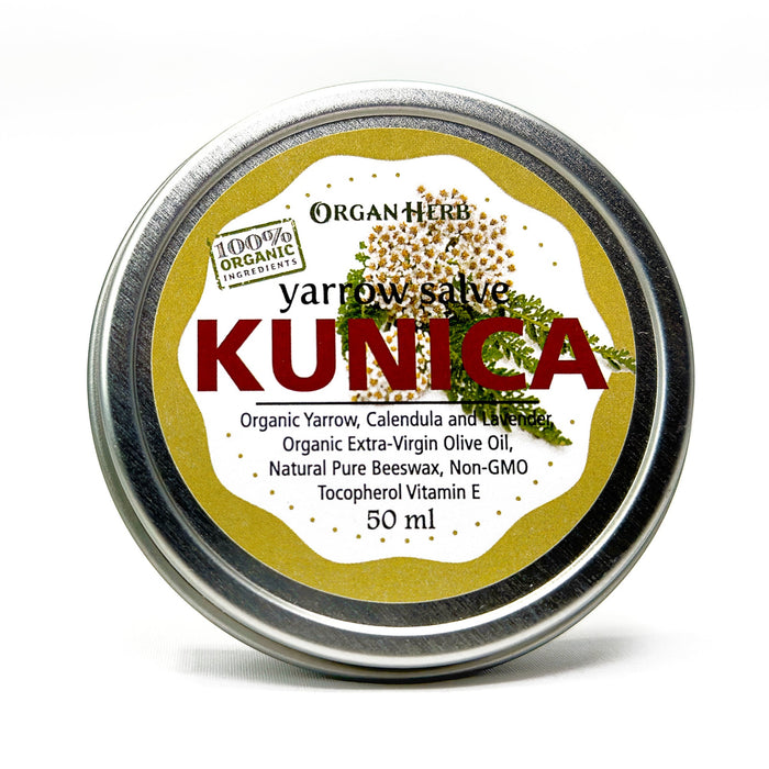 OrganHerb Organic Yarrow Salve (Kunica) 2 oz – Natural Soothing Salve for Skin Comfort