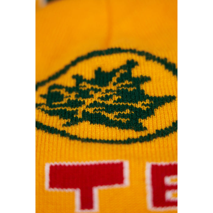 Upstate Stock New Jacquard Embroidered Beanie -  Yellow Leaf