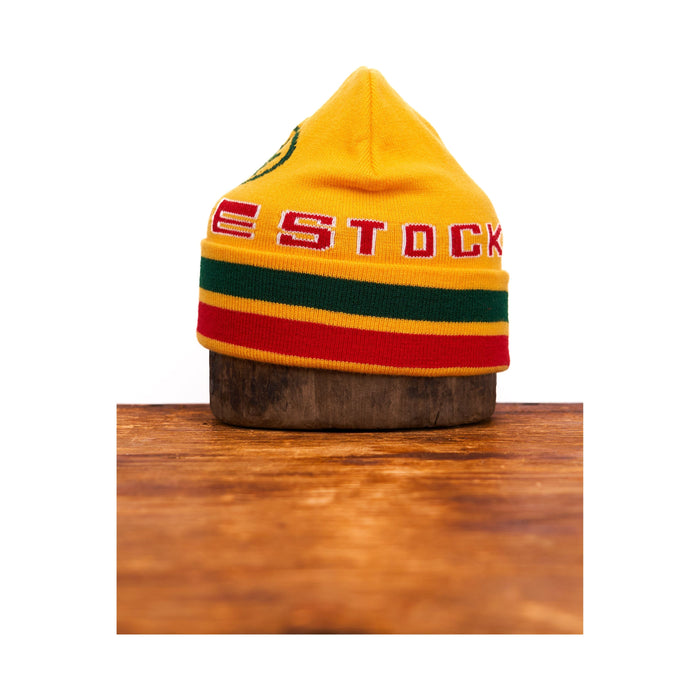 Upstate Stock New Jacquard Embroidered Beanie -  Yellow Leaf