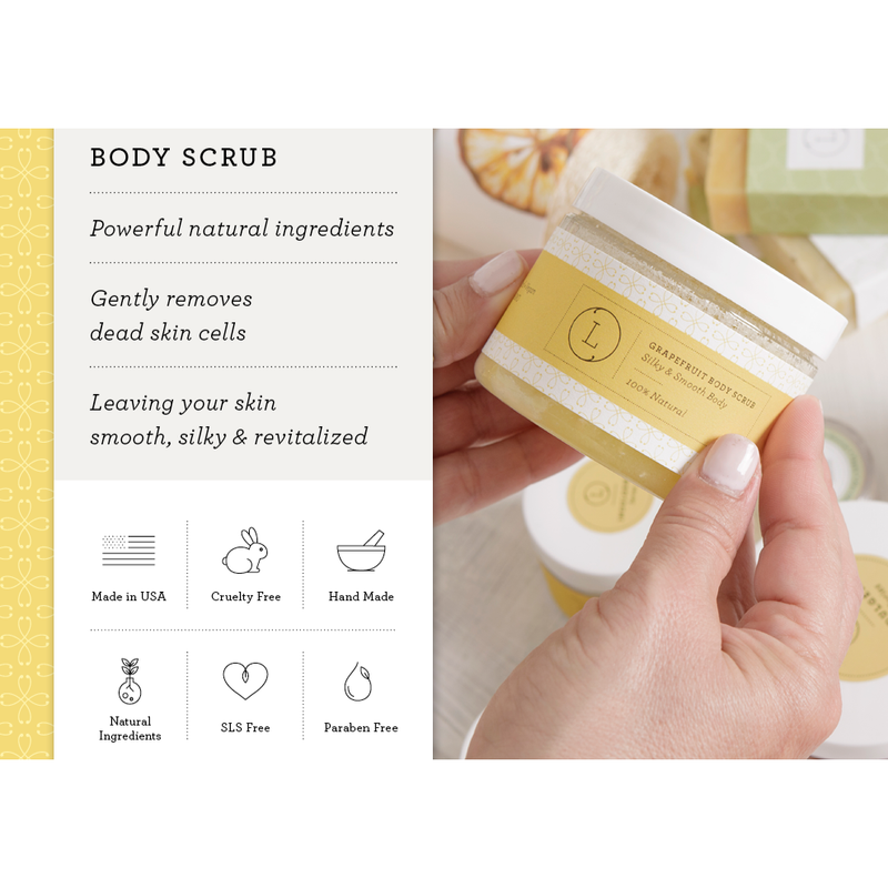 Lizush Moisturizing set with Grapefruit body oil and Body scrub CREAMS & OILS