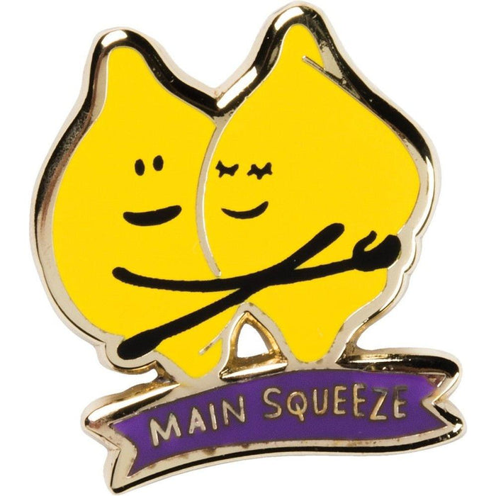 The Bullish Store - You Are My Main Squeeze Hugging Lemons Enamel Pin In Yellow