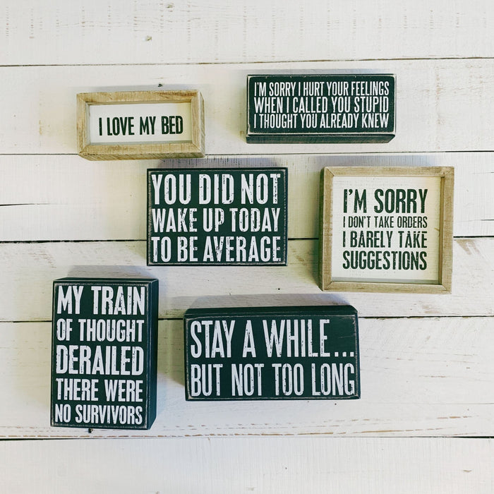 The Bullish Store You Did Not Wake Up Today To Be Average Box Sign| Wooden Wall Desk Decor | 5" X 4"