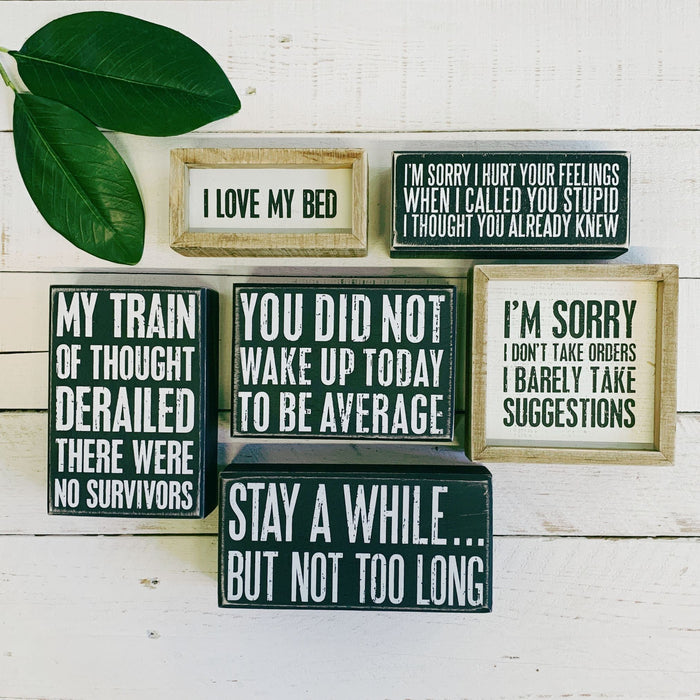 The Bullish Store You Did Not Wake Up Today To Be Average Box Sign| Wooden Wall Desk Decor | 5" X 4"