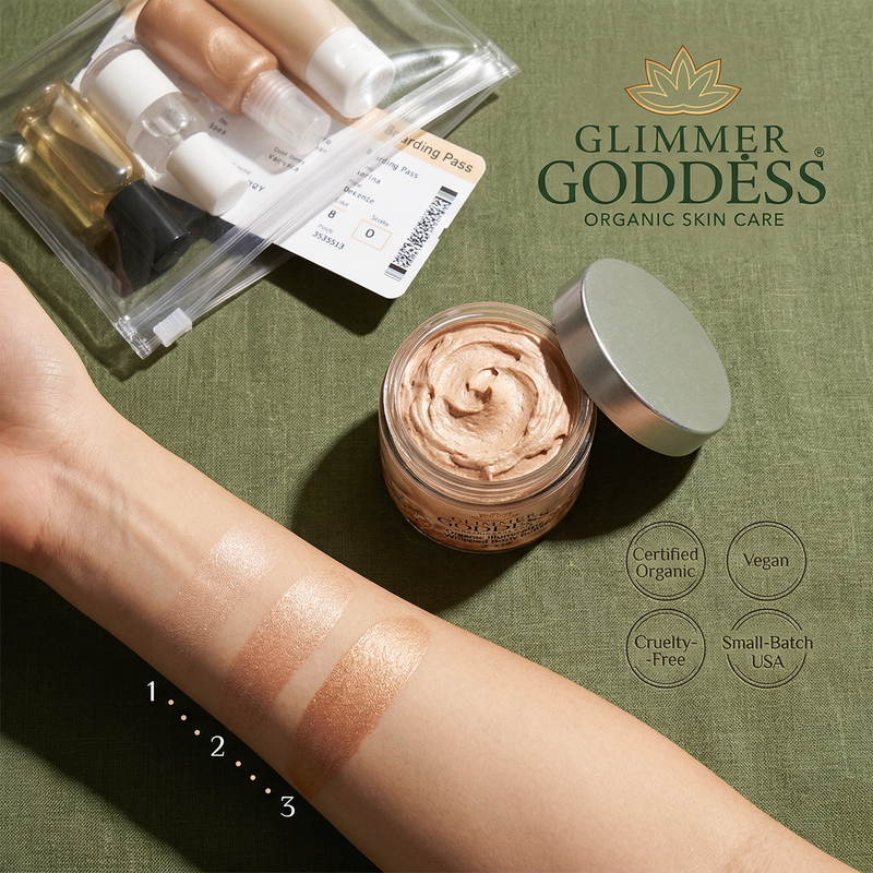Glimmer Goddess® Organic Skin Care Organic Shimmer Body Butter 2 oz – Travel Shimmer