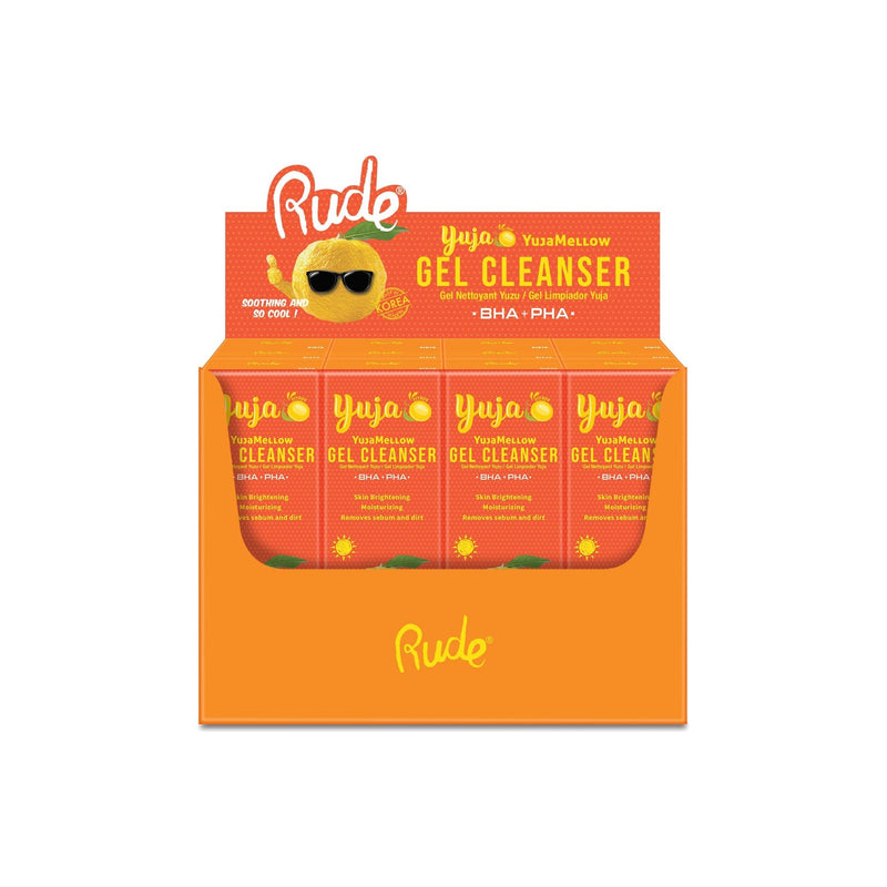 Rude Cosmetics YujaMellow Gel Cleanser Paper Display, 12pcs Wholesale Set