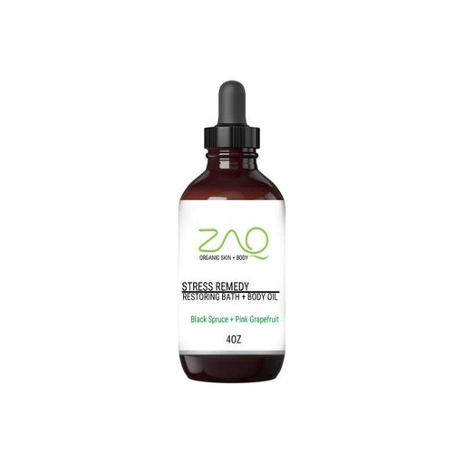 ZAQ Skin & Body - Restoring Massage Body Oil - Stress Remedy - Black Spruce + Pink Grapefruit
