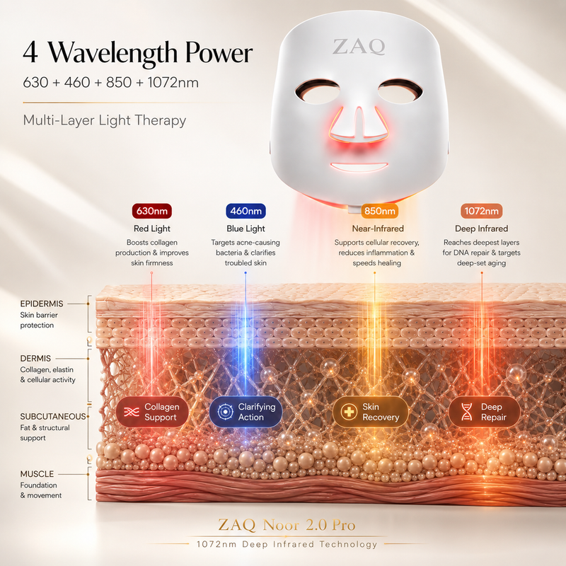 ZAQ Skin & Body ZAQ Noor 2.0 Pro: 1072nm Deep Infrared, Red & Blue (2026)