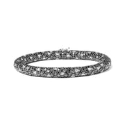 Bids.com 18K White Gold 20.0 Cttw Black and White Pave Set Diamond Eternity Snake Skin Style Tennis Bracelet (Black and G-H Color, SI1-SI2 Clarity) - Size 7" Bracelets
