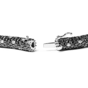 Bids.com 18K White Gold 20.0 Cttw Black and White Pave Set Diamond Eternity Snake Skin Style Tennis Bracelet (Black and G-H Color, SI1-SI2 Clarity) - Size 7" Bracelets