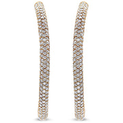 Bids.com 18K Rose Gold 6.90 Cttw Pave Set Diamond Inside Out Eternity Hoop Earrings (F-G Color, VS1-VS2 Clarity) Earrings