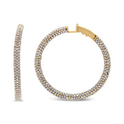 Bids.com 18K Rose Gold 6.90 Cttw Pave Set Diamond Inside Out Eternity Hoop Earrings (F-G Color, VS1-VS2 Clarity) Earrings
