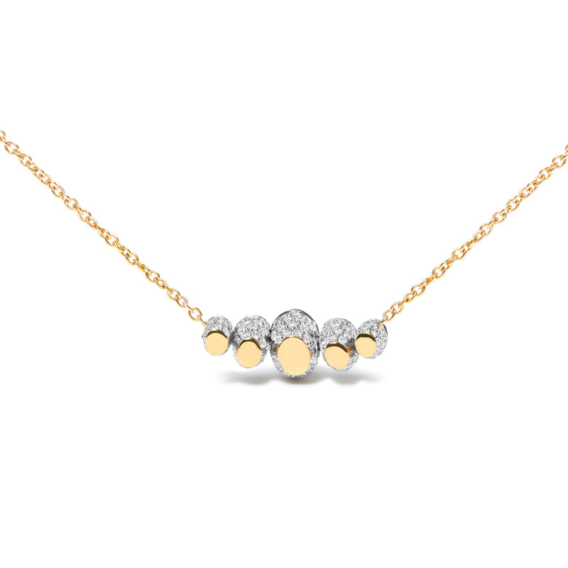 Bids.com 18K Rose Gold 3/4 Cttw Pave Diamonds and Graduated Red Ruby Gemstone Curved Bar Choker Necklace (G-H Color, SI1-SI2 Clarity) - Adjustable up to 14" - 16.5" Necklaces