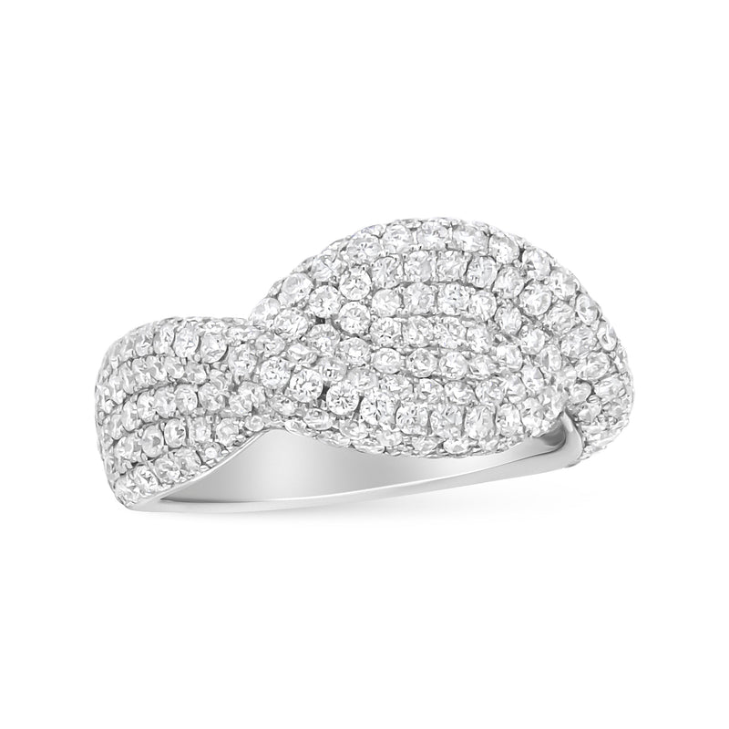 Bids.com 18K White Gold Cluster 2 1/4 Cttw Diamond Fashion Ring (F-G Color, VS1-VS2 Clarity) - Ring Size 7 Rings
