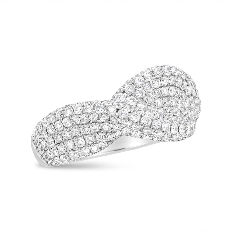 Bids.com 18K White Gold Cluster 2 1/4 Cttw Diamond Fashion Ring (F-G Color, VS1-VS2 Clarity) - Ring Size 7 Rings