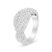 Bids.com 18K White Gold Cluster 2 1/4 Cttw Diamond Fashion Ring (F-G Color, VS1-VS2 Clarity) - Ring Size 7 Rings