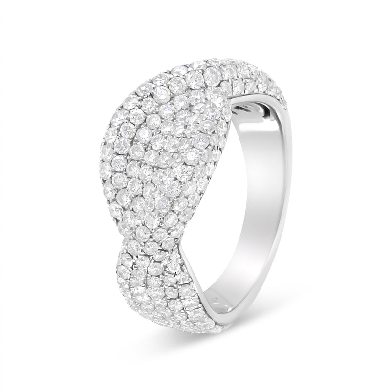 Bids.com 18K White Gold Cluster 2 1/4 Cttw Diamond Fashion Ring (F-G Color, VS1-VS2 Clarity) - Ring Size 7 Rings