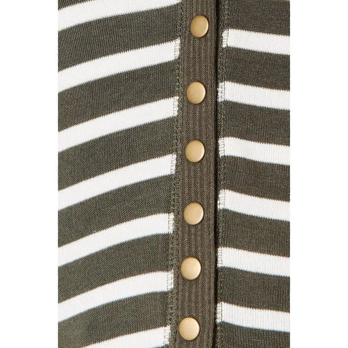 Zenana Striped Snap Down Cardigan