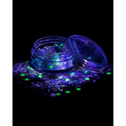 Lunautics Zenon - Chunky Purple Glitter with Glow-in-Dark Stars and Silver Moons Chunky Glitter