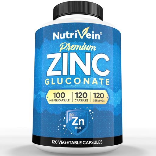 Nutrivein Nutrivein Premium Zinc Gluconate 100mg - 120 Capsules QZ-0LPB-QKOI White Smoke