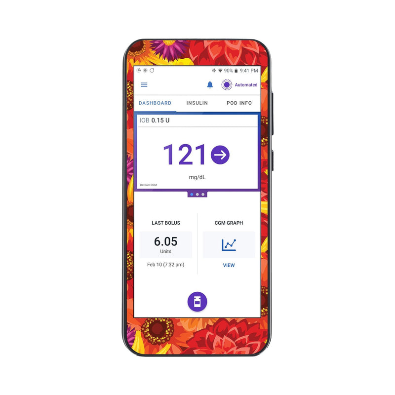 Peelz Zinnia Harvest Sticker for Omnipod® 5 Controller – Pump Peelz Peelz/Stickers
