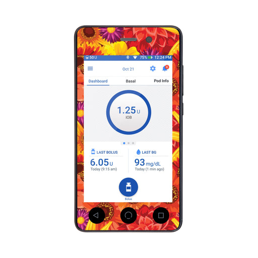 Peelz Zinnia Harvest Sticker for Omnipod DASH® PDM – Pump Peelz Peelz/Stickers