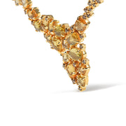 Bids.com 18K Yellow Gold 1/2 Cttw Brown Diamond and Multi-Size Oval Yellow Sapphire Cluster Cascade Station Necklace (Brown Color, SI1-SI2 Clarity) - Adjustable up to 14" to 16" Necklaces