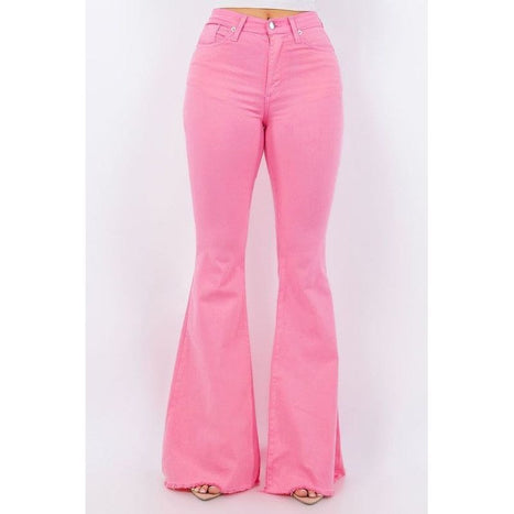 Bell Bottom Jean in Pink Inseam 32