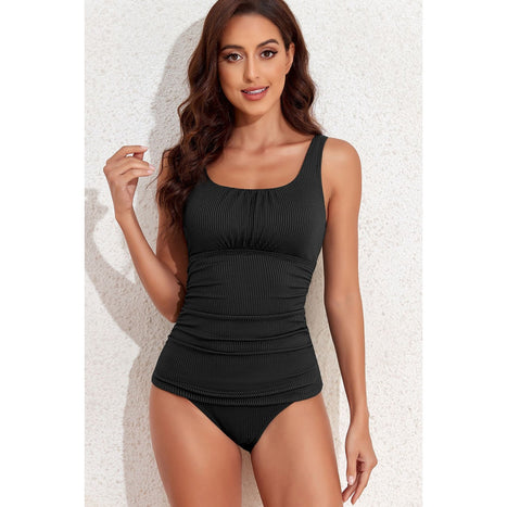 Square Neck Wide Strap Tankini Set