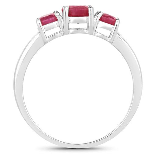 Bids.com 1.15 Carat Genuine Ruby 14K White Gold Ring Rings
