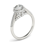 Bids.com 14k White Gold Round Cut Pave Set Shank Diamond Engagement Ring (1 3/8 cttw) Rings