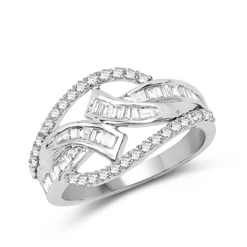 Bids.com 0.72 Carat Genuine White Diamond 14K White Gold Ring (E-F-G Color, VS-SI Clarity) Rings
