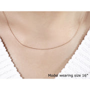 Bids.com 14k Pink Gold Diamond Cut Cable Link Chain 0.8mm Necklaces