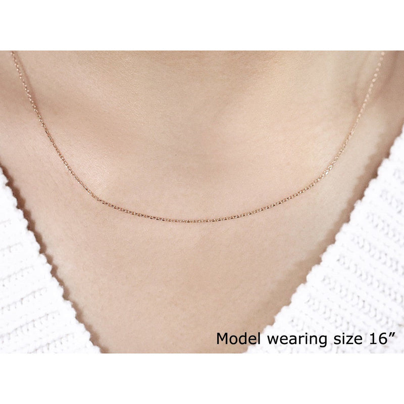 Bids.com 14k Pink Gold Diamond Cut Cable Link Chain 0.8mm Necklaces