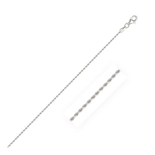 Bids.com 14k White Gold Solid Diamond Cut Rope Chain 1.5mm Necklaces