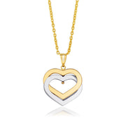 Bids.com 14k Two-Tone Gold Intertwined Hearts Pendant Pendants